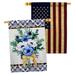 Breeze Decor Bouquet 2-Sided Polyester 40 x 28 in. House Flag in Blue/Green | 40 H x 28 W in | Wayfair BD-FL-HP-104116-IP-BOAA-D-US21-BD