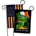 Breeze Decor Luck of The Irish 2-Sided Polyester 18 x 13 in. Garden Flag in Black/Green/Orange | 18.5 H x 13 W in | Wayfair