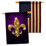 Breeze Decor Glowing Fleur De Lis House Flags Pack Lys Country Living Yard Banner 28 X 40 Inches Double-Sided Decorative Home Decor | Wayfair