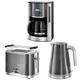 Russell Hobbs GeoSteel Frühstückset Toaster, Wasserkocher und Kaffeemaschine