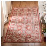 White 36 x 0.1 in Indoor Area Rug - Bungalow Rose Chauncey Oriental Red/Ivory Area Rug Polyester/Cotton | 36 W x 0.1 D in | Wayfair