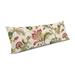 Red Barrel Studio® Oddvin Fleur De Leaf Rectangular Pillow Cover & Insert Down/Feather/Linen in Pink/Green | 12 H x 24 W x 6 D in | Wayfair