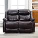 Red Barrel Studio® 2-Seat Sofa Living Room PU Leather Recliner Sofa Faux Leather/Fade Resistant/Stain Resistant in Black/Brown | Wayfair