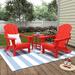 Rosecliff Heights Moncrief 2 - Person Plastic Folding Adirondack Chair w/ Table in Red | 34.5 H x 29.5 W x 34.25 D in | Wayfair
