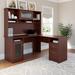 Huckins L-Shape Executive Desk w/ Hutch Wood in Brown Laurel Foundry Modern Farmhouse® | 30 H x 59 W x 59 D in | Wayfair