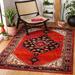 Black;red Square 6'7" Area Rug - Bungalow Rose Oriental Red/Black Area Rug 79.0 x 0.59 in black/brown/pink/red, Synthetic | Wayfair