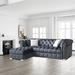 Gray Sectional - House of Hampton® 102.4" Wide Velvet Right Hand Facing Sofa & Chaise Velvet | 30.4 H x 102.4 W x 63 D in | Wayfair