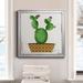Dakota Fields Boho Cacti I - Picture Frame Painting on Canvas in Green/Indigo/Pink | 17.5 H x 17.5 W x 1.5 D in | Wayfair
