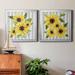 August Grove® Sunflower Array I - 2 Piece Picture Frame Painting on Canvas in Black/Blue/Green | 26.5 H x 53 W x 1.5 D in | Wayfair