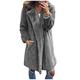 Yivise Womens Faux Fur Cardigan Jackets Winter Warm Fleece Fuzzy Faux Shearling Parka Overcoat Fluffy Shaggy Teddy Coat(Dark Grey,Large)