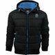 Mens Crosshatch Althorpe Quilted Padded Hood Jacket Fleece Lined Winter Coat Black Blue L
