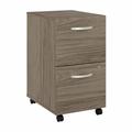 Bush Business Furniture Hybrid 2 Drawer Mobile File Cabinet in Modern Hickory - Assembled - Bush Business Furniture HYF116MHSU-Z