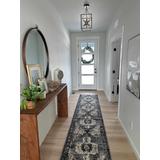 Newalla 12' x 14'11" Updated Traditional Charcoal/Dark Brown/Camel/Ivory/Slate/Slate Blue Area Rug - Hauteloom