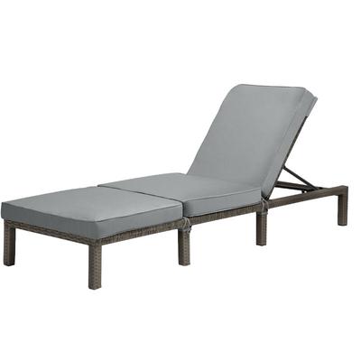 Peach Gartenliege Sonnenliege Polsterauflage Klappbar Polyrattan Grau - Svita Image