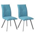 Lot de 2 chaises tissu coloris bleu