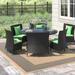 Orren Ellis Abdus-Sami Round 6 - Person 62.99" Long Outdoor Dining Set w/ Cushions Glass | Wayfair WADL3563 27051785