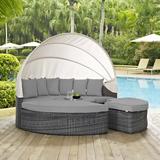 Invite Canopy Outdoor Patio Sunbrella Daybed by Modway Metal/Sunbrella® Fabric Included in Gray | 70.5 H x 91 W x 91 D in | Wayfair