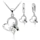 S90 ensembles de bijoux en argent plaque amour en coeur cubique Zircon pendentif collier Leveback