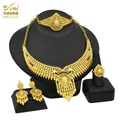 ANIID-Ensemble de bijoux indiens en or 24 carats collier NigWin bracelet boucle d'oreille