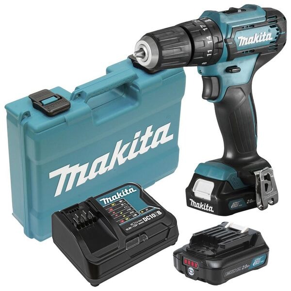 makita Akku-Schlagbohrschrauber 12V mit Zubehör »HP333DSAX1« blau, 6.6x21.2x19.3 cm Image