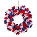 18" Americana Patriotic Hydrangea Artificial Wreath - 42 x 28