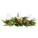 20" Holiday Winter Greenery and Berries Triple Candle Holder - 20