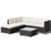 4 pcs Patio Rattan Cushioned Furniture Set - corner sofa: 54.3" x 29.1" x 24.8"