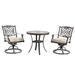 3-piece cast aluminum dining chair set