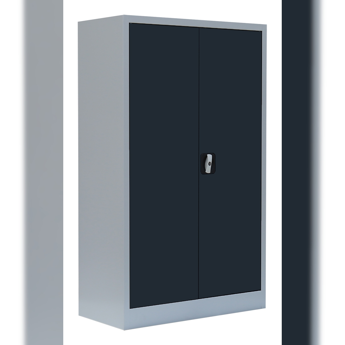 Lüllmann® Flügeltürenschrank, 3 OH, 1200 x 800 x 383 mm, lichtgrau/anthrazit Image