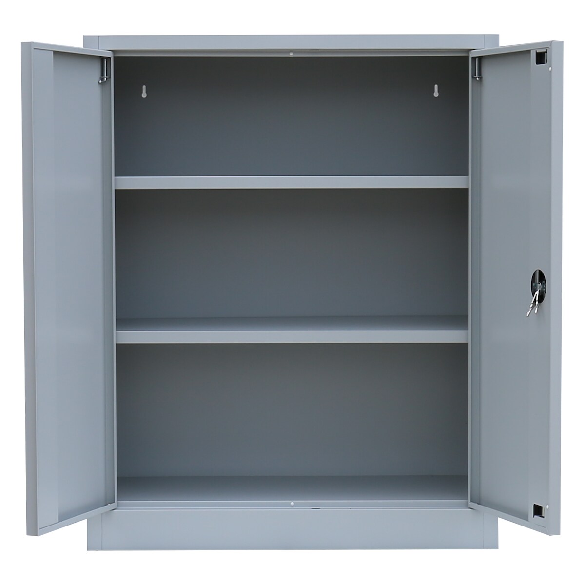 Lüllmann® Flügeltürenschrank, 2,5 OH, 1000 x 800 x 383 mm, lichtgrau/anthrazit Image
