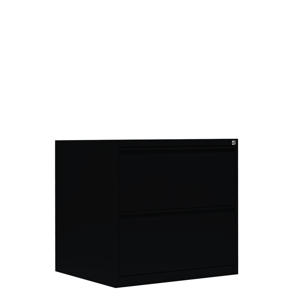 Lüllmann® Hängeregistraturschrank, 2 Schubladen zweibahnig, 705 x 760 x 620 mm, tiefschwarz Image