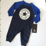 Converse One Pieces | Converse Baby Boy Romper 3 Mo Coverall Nwt | Color: Blue | Size: 3mb