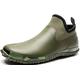 GILKUO Wellies Men Short Ankle Wellington Boots Mens Waterproof Rubber Chelsea PVC Rain Boots Green Size 9