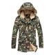 Loeay Mens Casual Jacket Plus Size Winter Thick Camouflage Jacket Men's Parka Coat Male Hooded Parkas Jacket Military Army Coat Green Camo XXL