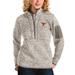 Women's Antigua Oatmeal Texas Longhorns Fortune Half-Zip Pullover Sweater