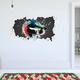 DJ Paint Splatter Broken Wall Sticker Art Decal Bedroom Music Mural Home (180cm Width x 90cm Height)