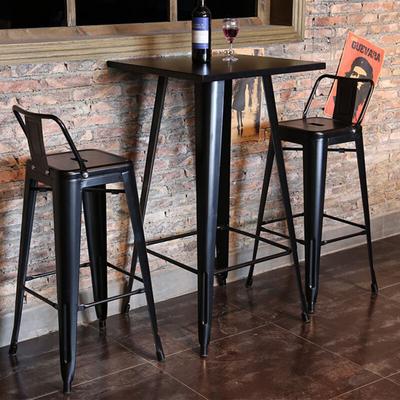 Stehtisch und Bar,Industrial Style, Esstisch für Küche oder Bar, 60×60×103cm,Schwarz Image