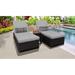 Belle Wheeled Chaise Set of 2 Outdoor Wicker Patio Furniture and Side Table