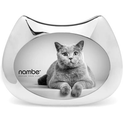Nambe Cat Picture Frame - Holds One 3" x 5" Photo - Silver - 3" x 5"