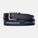 Nautica Men's Reversible Flag Belt True Black, 32W