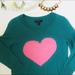 J. Crew Sweaters | J.Crew Tippi Merino Wool Teal & Pink Heart Sweater | Color: Blue/Pink | Size: S