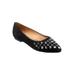 Women's Estee Woven Flat by Trotters in Black Suede Snake (Size 11 M)