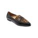 Wide Width Women's Emotion Loafer by Trotters in Black Tan Cheetah (Size 6 1/2 W)