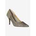 Wide Width Women's Sesily Slip On Pump by J. Renee in Pewter Glitter (Size 11 W)