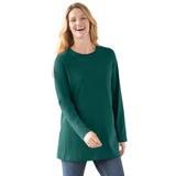 Plus Size Women's Perfect Long-Sleeve Crewneck Tee by Woman Within in Emerald Green (Size M) Shirt