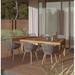 Corrigan Studio® Como Rectangular 6 - Person 39" Long Teak Outdoor Dining Set Wood/Plastic/Teak in Brown/White | 30 H x 39 W x 87 D in | Wayfair