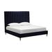 Everly Quinn Lindenwold Bed - King - Antonio Charcoal Upholstered/Metal/Polyester in Blue | 65 H x 83 W x 86.75 D in | Wayfair