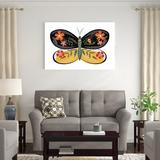 Winston Porter Butterfly Petals II by Grace Popp - Wrapped Canvas Painting Metal in Black/Green/Yellow | 32 H x 48 W x 1.25 D in | Wayfair