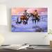 The Holiday Aisle® Sharin' Christmas w/ the Neighbors by Jack Sorenson - Wrapped Canvas Graphic Art Canvas in Blue | 12 H x 18 W x 1.25 D in | Wayfair