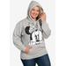 Plus Size Women's Disney Minnie Mouse Peeking Hoodie Sweatshirt Gray by Disney in Gray (Size 4X (26-28))